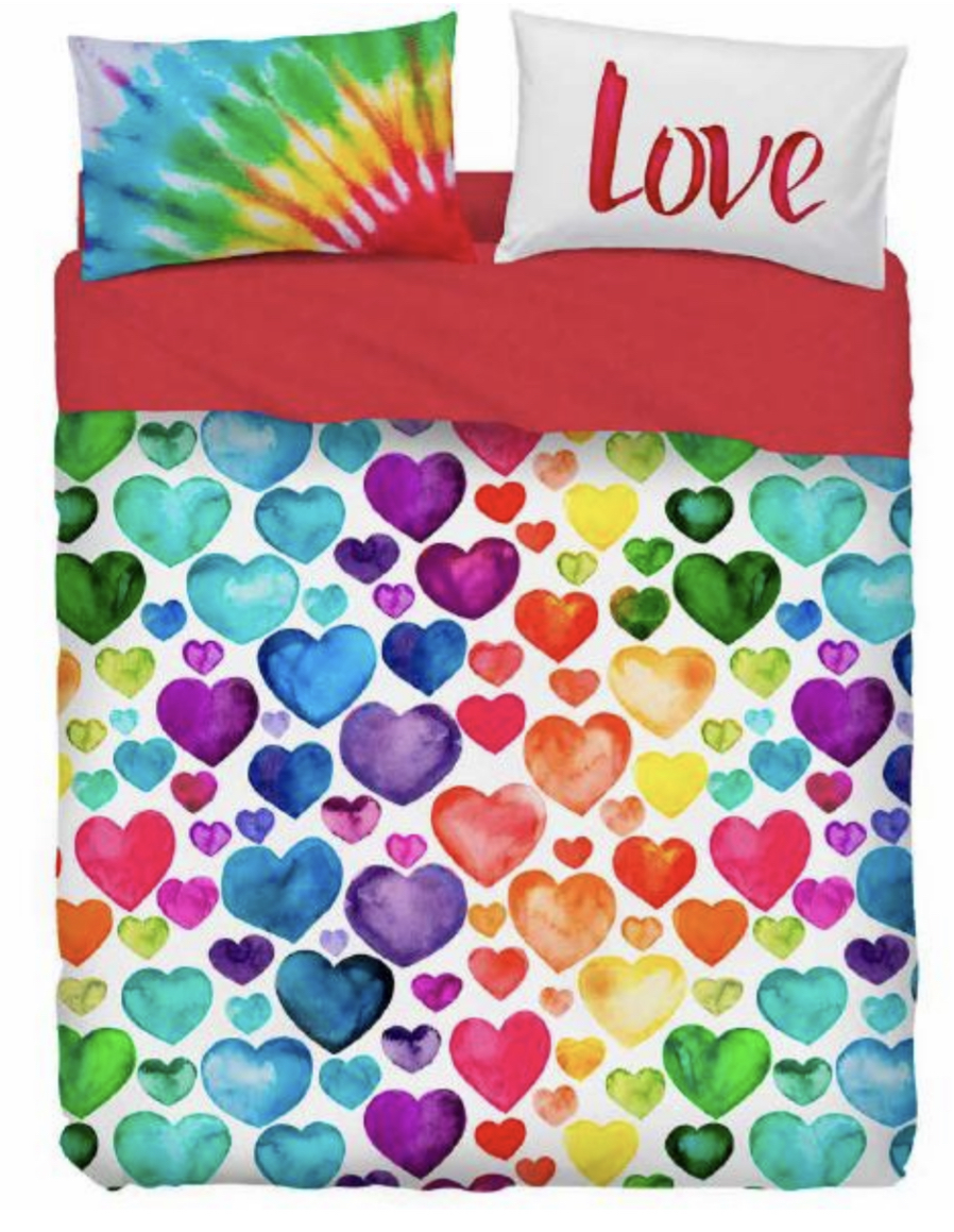 Bassetti Colors Lovers Completo lenzuola matrimoniale Stampa copriletto