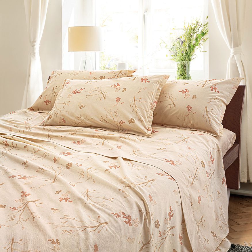 Gabel Grecale Naturae Caldo cotone Completo lenzuola matrimoniale Sabbia  rosata